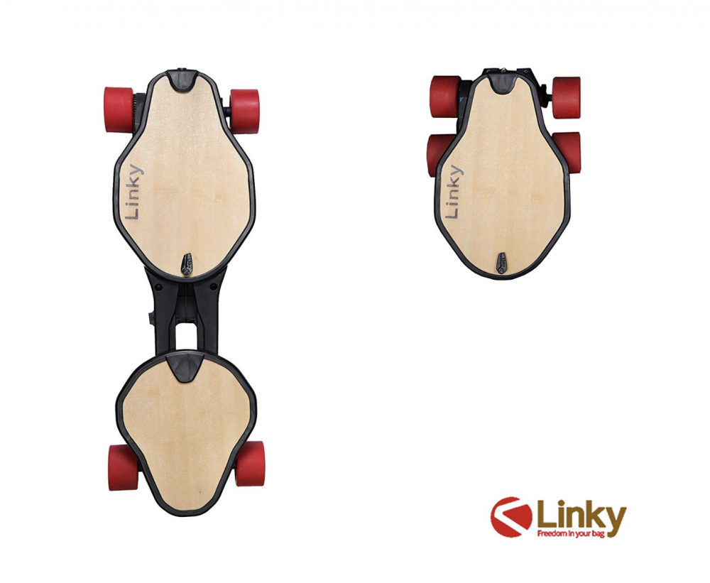 Linky Folding Electric Cruiser Longboard Skateboard With Remote – Bamboo Deck