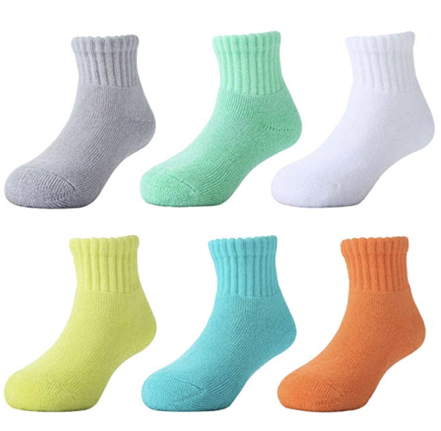 6 Pairs Baby Bamboo Socks Ultra Soft Full Cushioned Warm